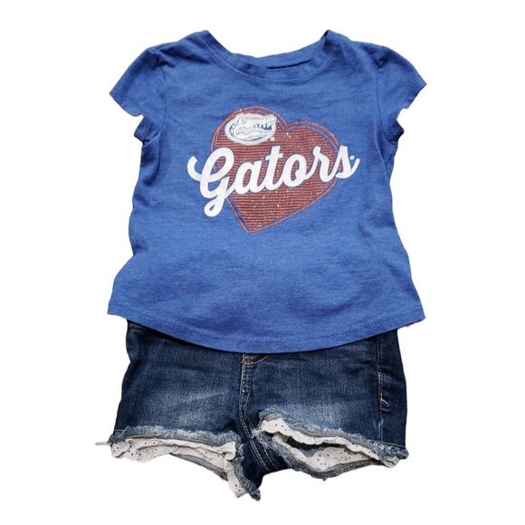 National Collegian Cat & Jack Florida Gators Short Sleeved Shirt Short Set - Picture 1 of 10